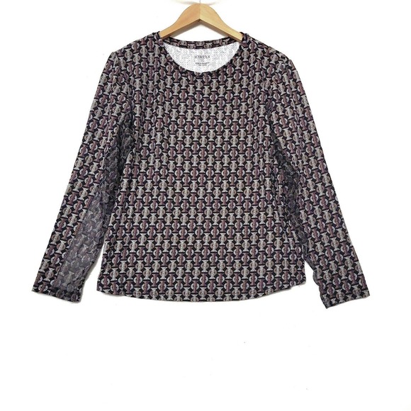 ICIKULS Abstract Print‎ Pullover GOLF TENNIS UPF 50 TOP Mesh Arm Panels XL Top - Picture 1 of 6